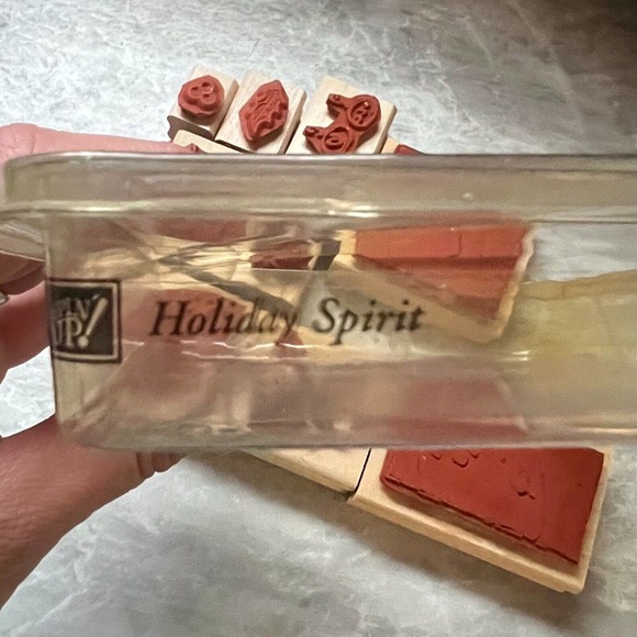 Stampin’ Up! Vintage 2000 & 2003 Christmas Holiday Sprit Stamp Set Of 9 Stamps - Picture 13 of 14